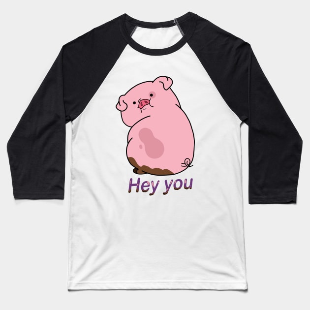 Gravity Falls Waddles Baseball T-Shirt by Сelery